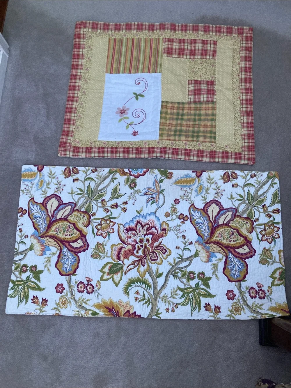 Floral Decorative Throw Pillow Cover - Multi Color Bundle of 2